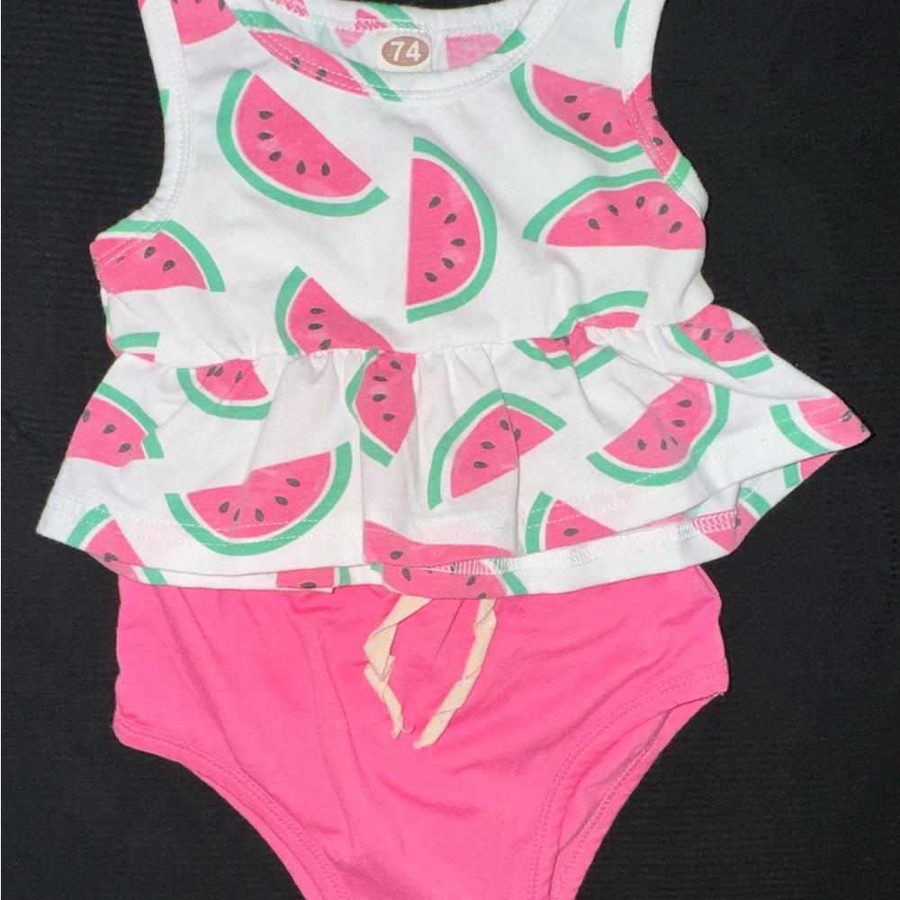 Watermelon Print Baby Outfit